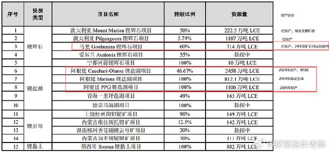 锂矿自给率排名