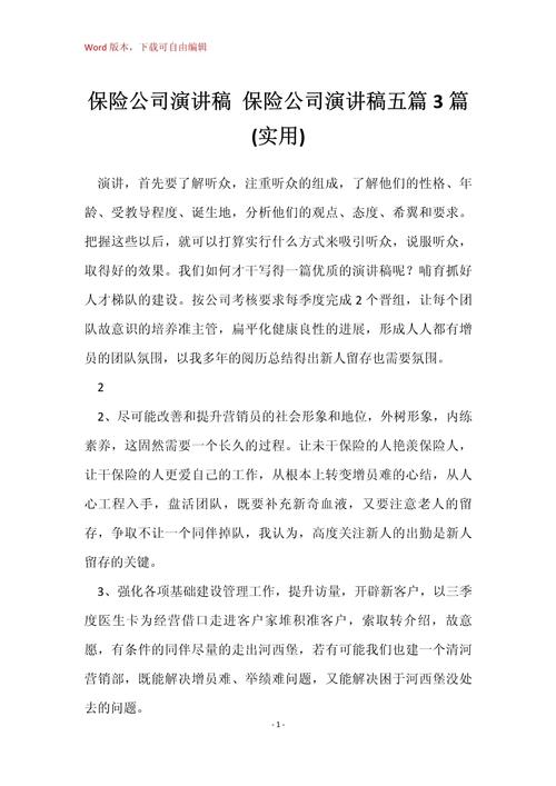 保险公司专题演讲稿
