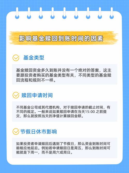 赎回基金一般多久能到账?